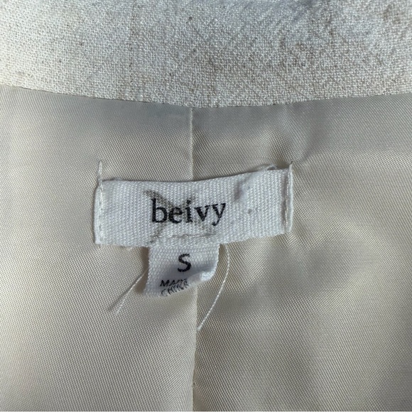 Halogen Cream Single-Button Textured Blazer - Picture 4 of 6